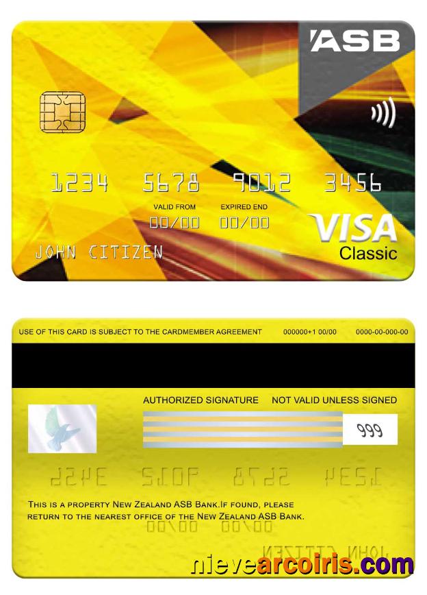 New Zealand ASB Bank visa classic card